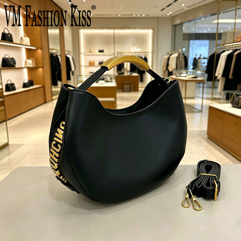 Women Bags Golden - Demi-cercle Women Golden Letter Tote Drawstring