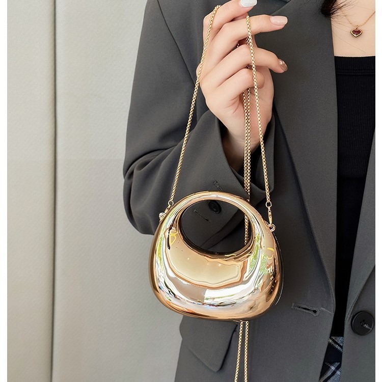 Women Bags Golden - Mini Golden Evening Bag Purses and