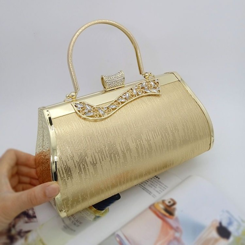Women Bags Golden - Golden Yellow Diamond-encrusted Annual Meeting Stage