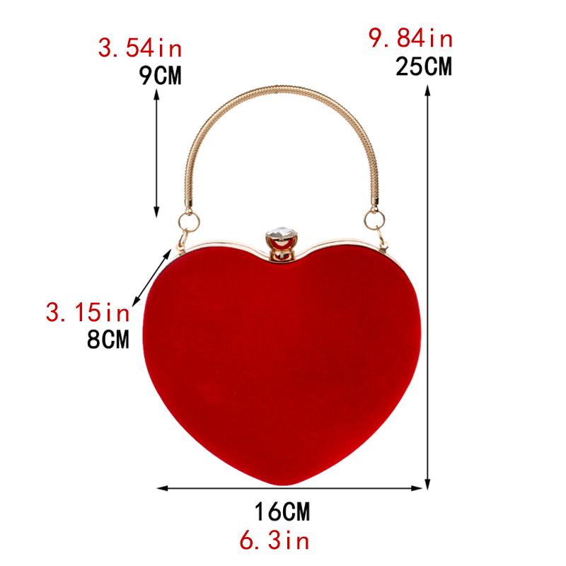 Red Heart Design Women Clutch  - Women Bags Golden ulasan dan harga