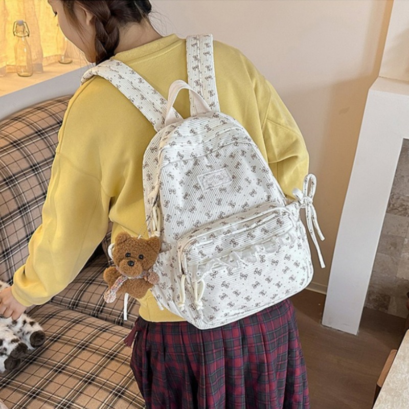 Winter Corduroy Backpack Bow-p - Women'S Young Bags ulasan dan harga