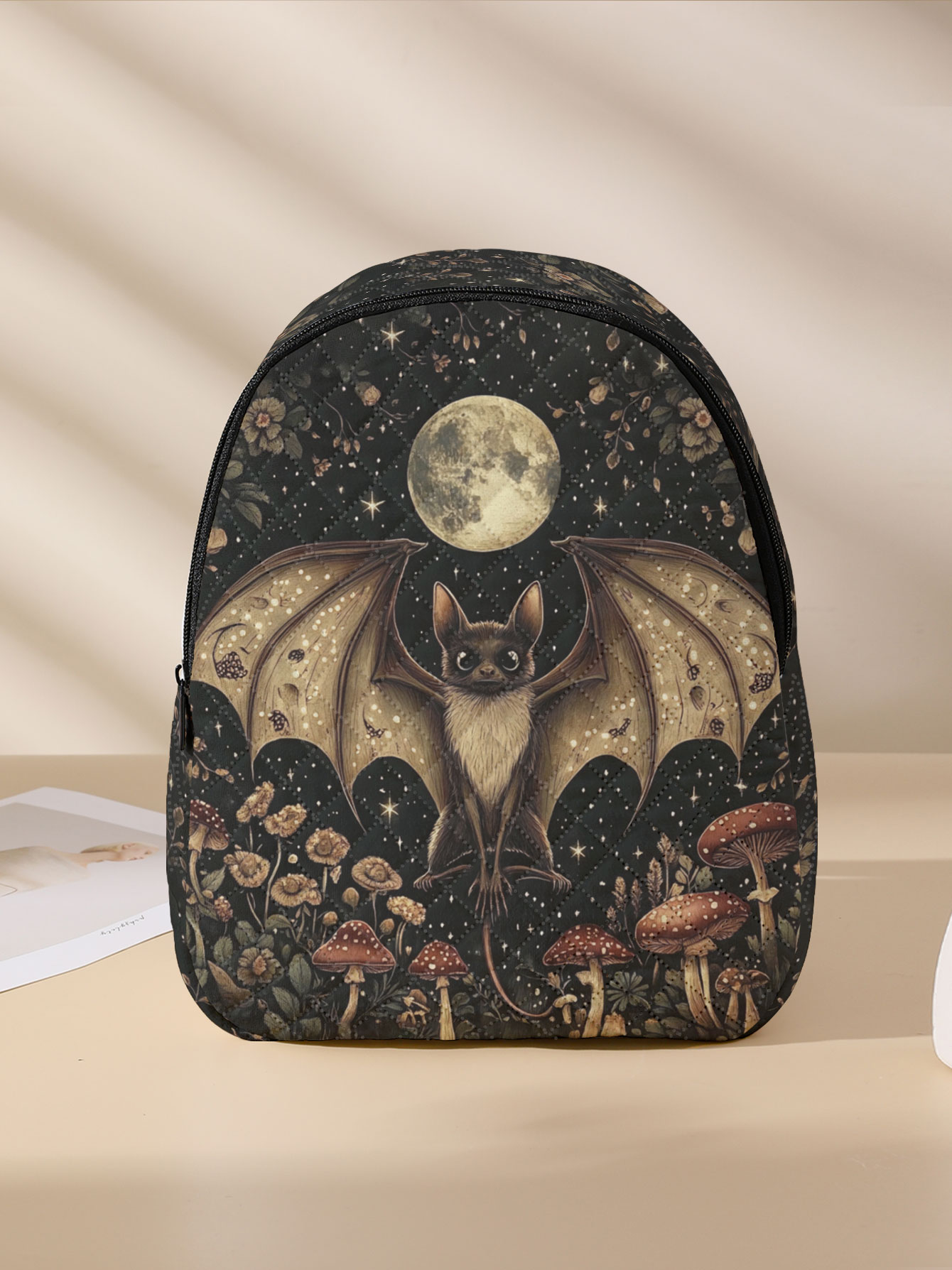 Bat Moon Mushroom Floral Print - Mini Backpack Women ulasan dan harga