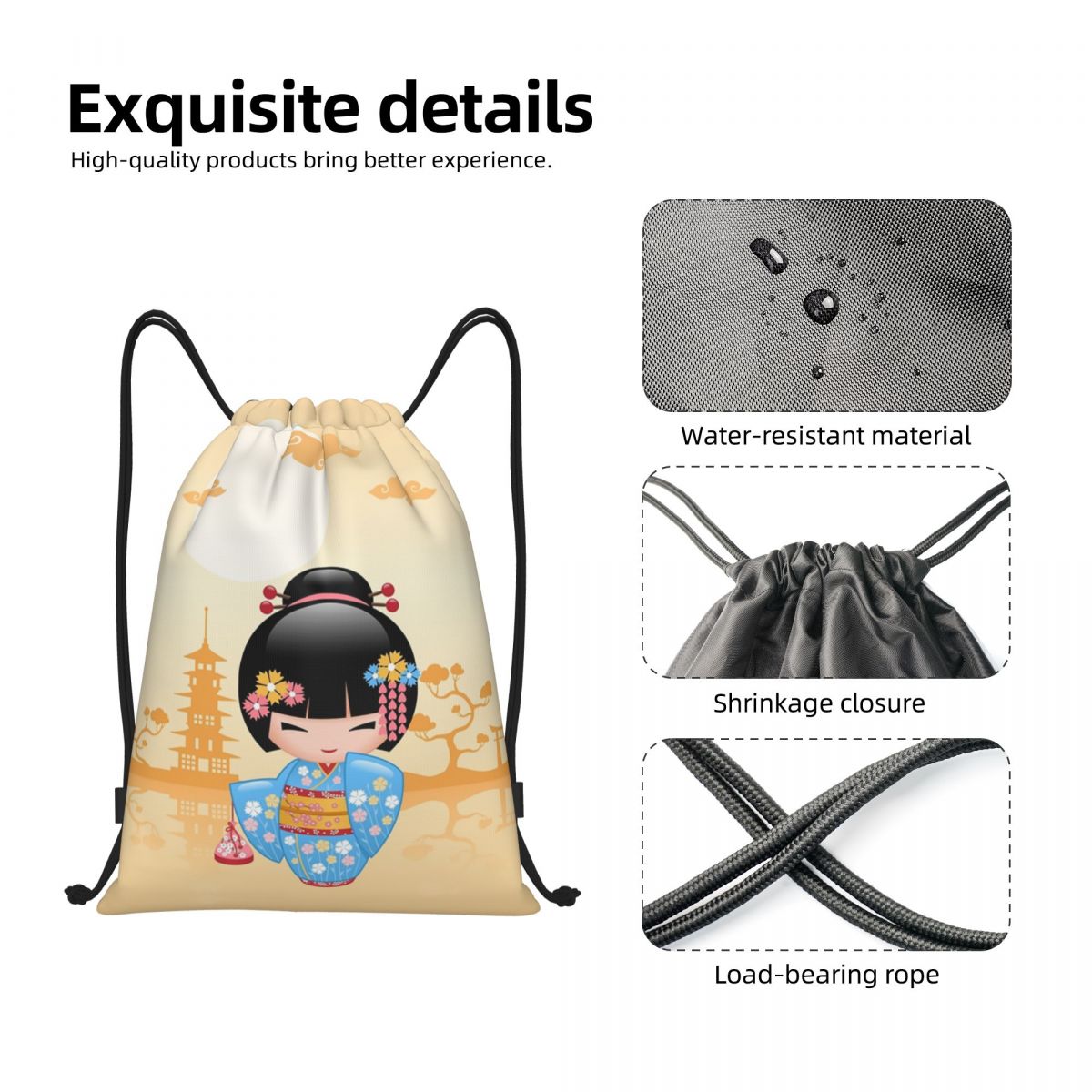 Japanese Maiko Kokeshi Doll Dr - Women Bags Vector ulasan dan harga