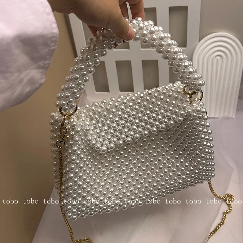 Ins Superlatives Pearl Bead Wa - Women Bags Golden ulasan dan harga