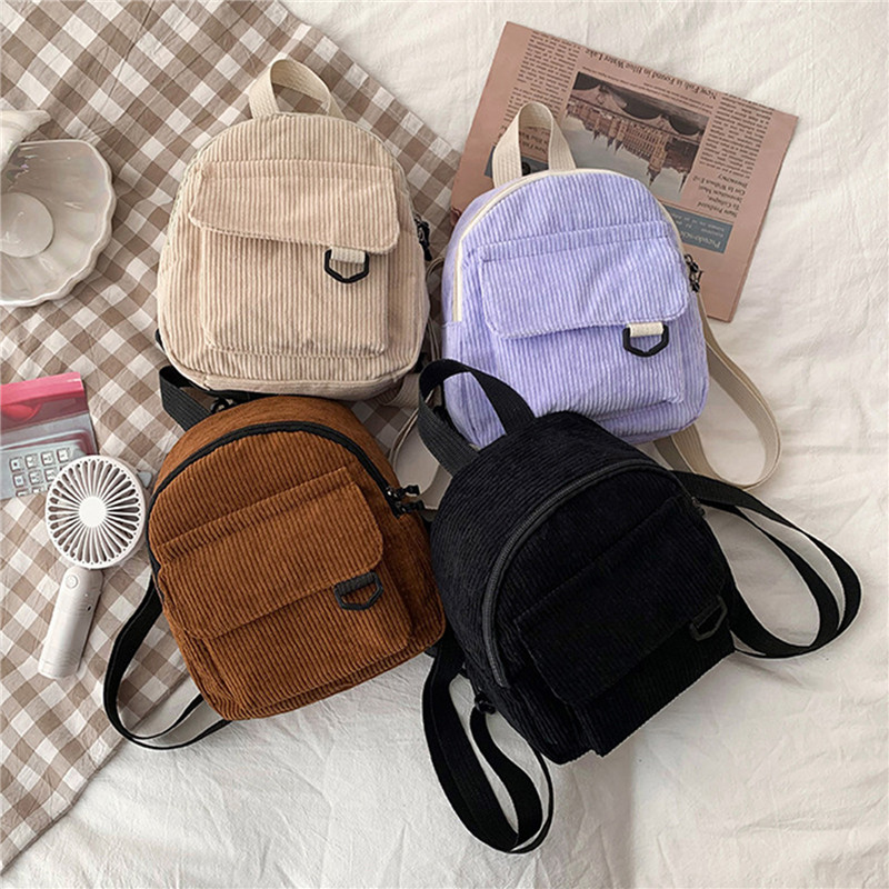 Solid Color Mini Backpack Cord - Mini Backpack Women ulasan dan harga